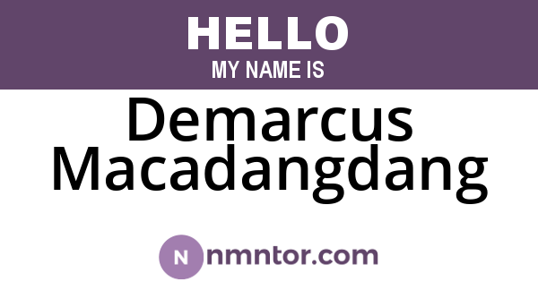 Demarcus Macadangdang