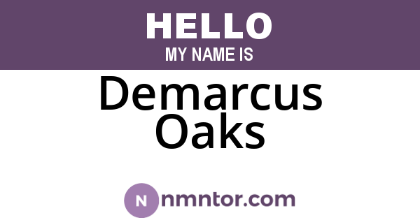 Demarcus Oaks