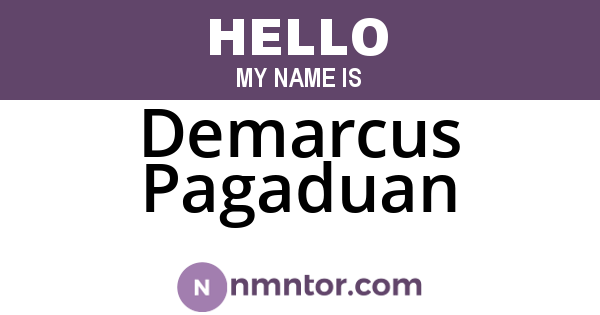 Demarcus Pagaduan