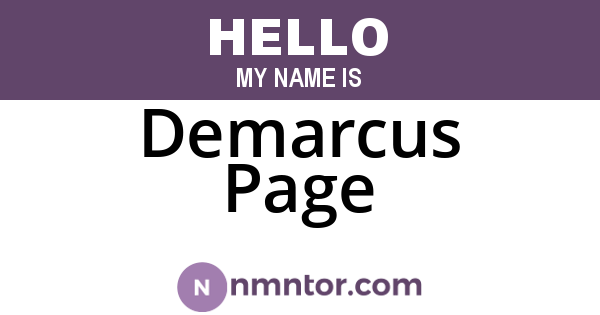Demarcus Page