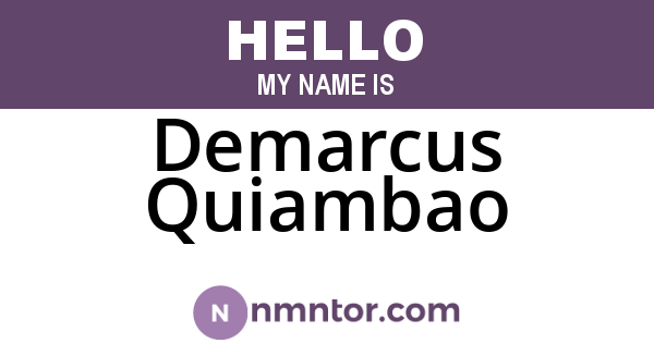 Demarcus Quiambao
