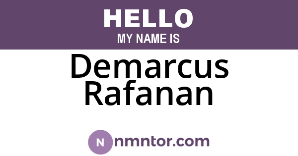 Demarcus Rafanan