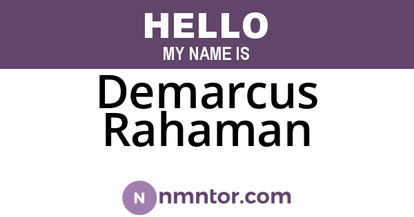 Demarcus Rahaman