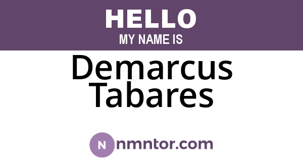 Demarcus Tabares