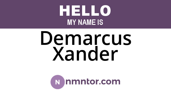 Demarcus Xander