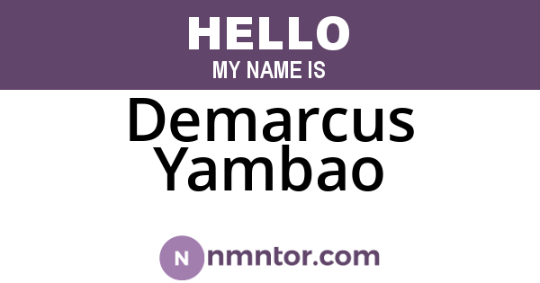 Demarcus Yambao