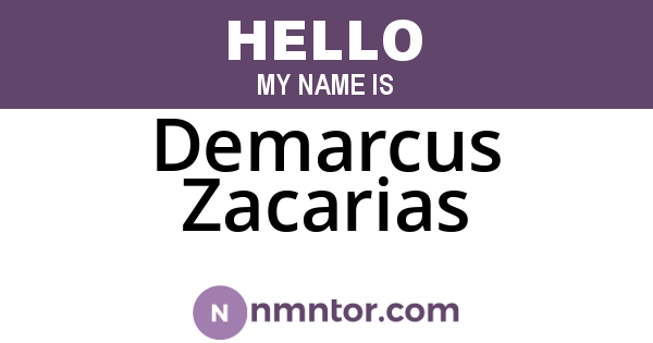 Demarcus Zacarias
