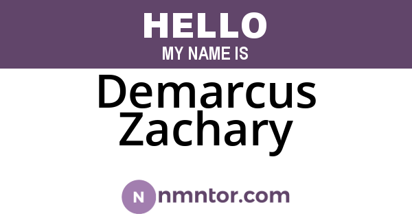 Demarcus Zachary