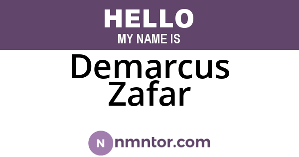 Demarcus Zafar