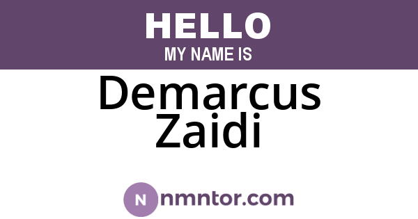 Demarcus Zaidi