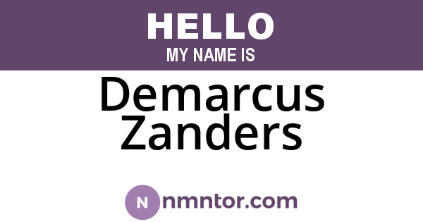 Demarcus Zanders