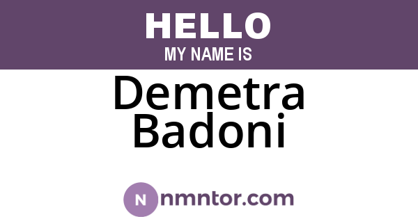Demetra Badoni