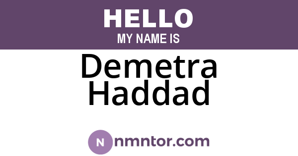 Demetra Haddad