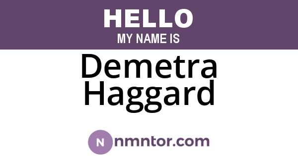 Demetra Haggard
