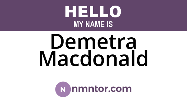 Demetra Macdonald