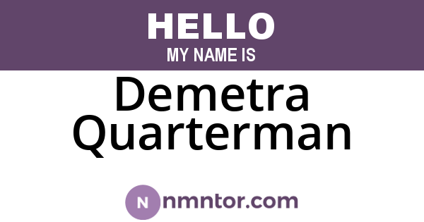 Demetra Quarterman