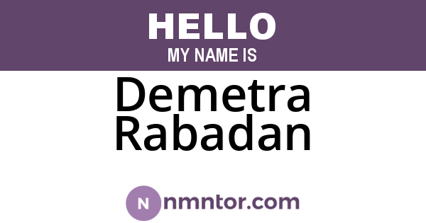 Demetra Rabadan