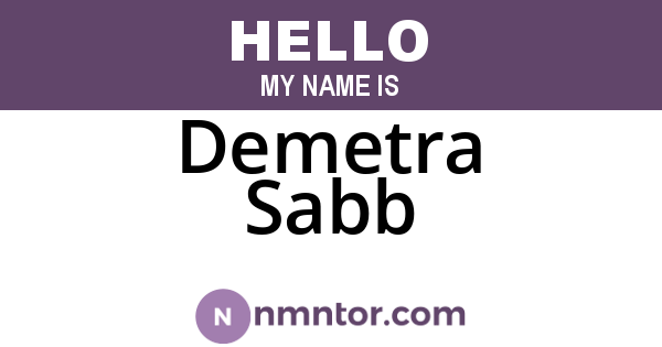 Demetra Sabb