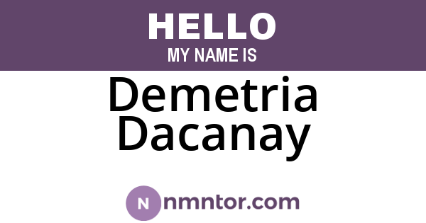 Demetria Dacanay