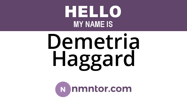 Demetria Haggard