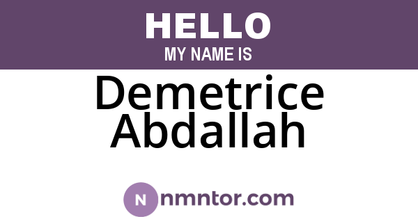 Demetrice Abdallah