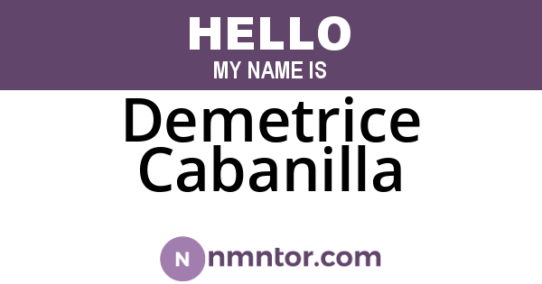 Demetrice Cabanilla