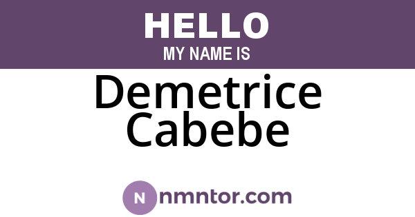 Demetrice Cabebe