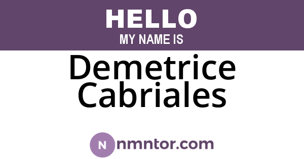 Demetrice Cabriales