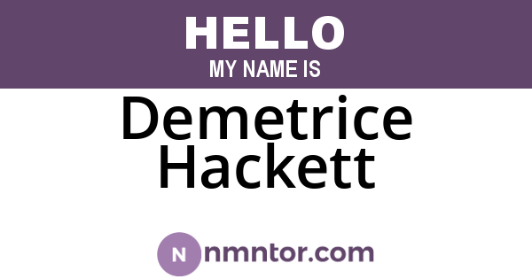 Demetrice Hackett