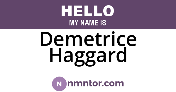 Demetrice Haggard