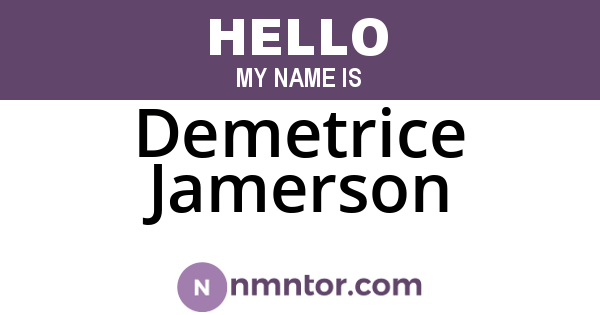 Demetrice Jamerson
