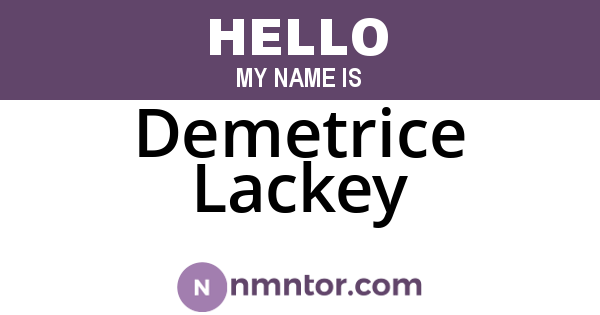 Demetrice Lackey