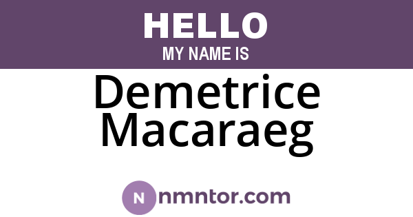 Demetrice Macaraeg