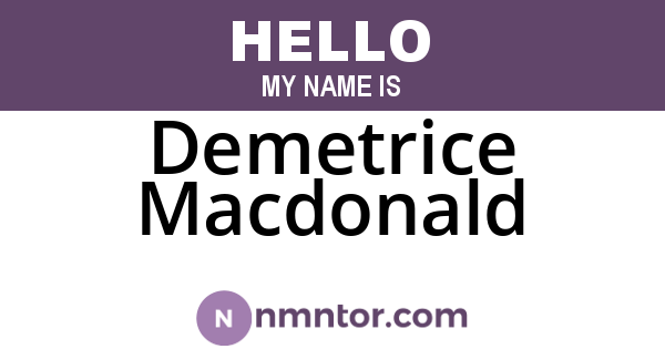 Demetrice Macdonald