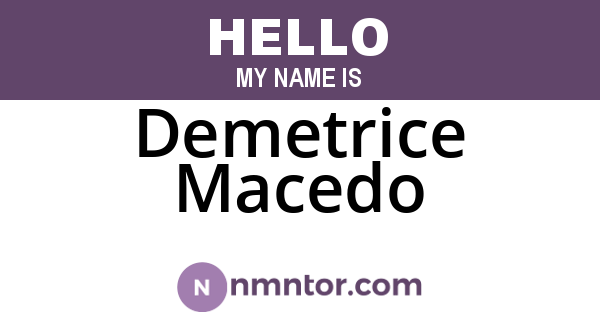 Demetrice Macedo