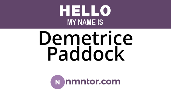 Demetrice Paddock