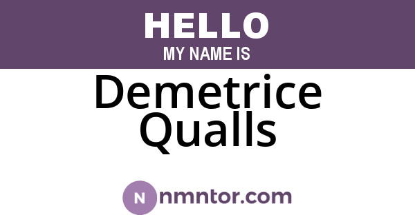 Demetrice Qualls