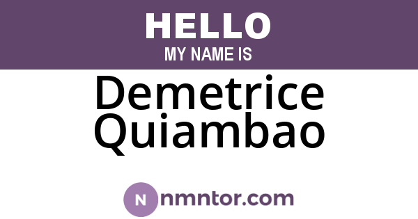 Demetrice Quiambao