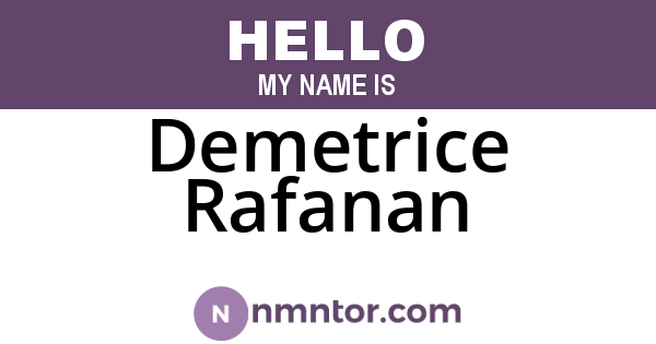 Demetrice Rafanan