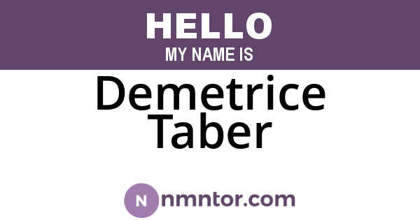 Demetrice Taber