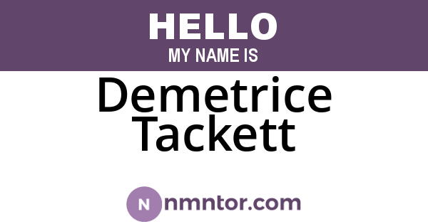 Demetrice Tackett
