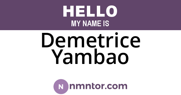 Demetrice Yambao