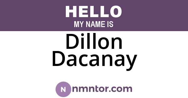 Dillon Dacanay