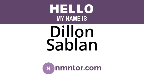Dillon Sablan
