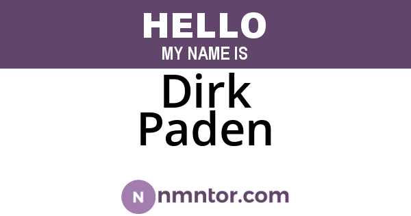 Dirk Paden