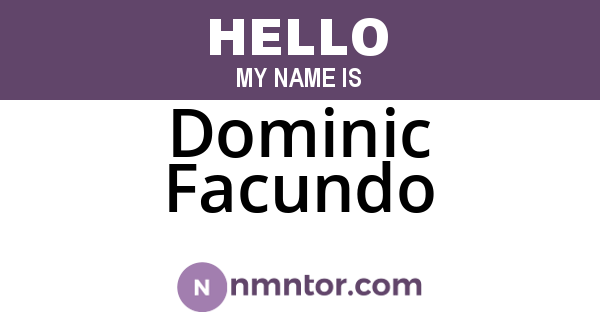 Dominic Facundo