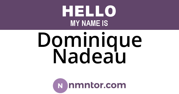 Dominique Nadeau
