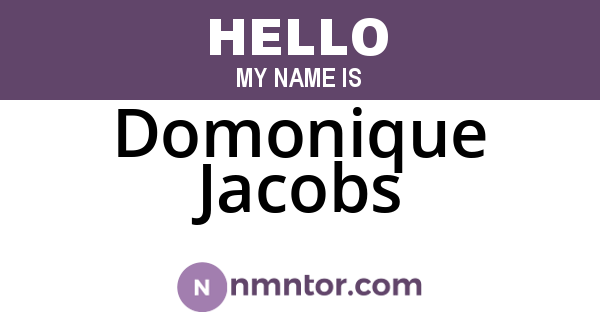 Domonique Jacobs