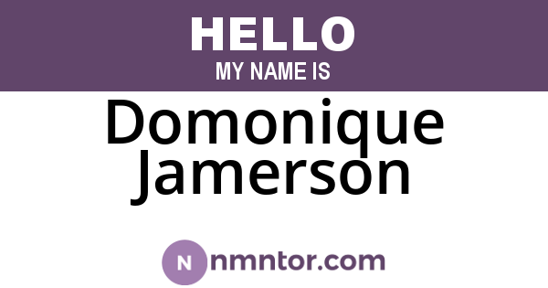 Domonique Jamerson