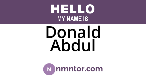 Donald Abdul